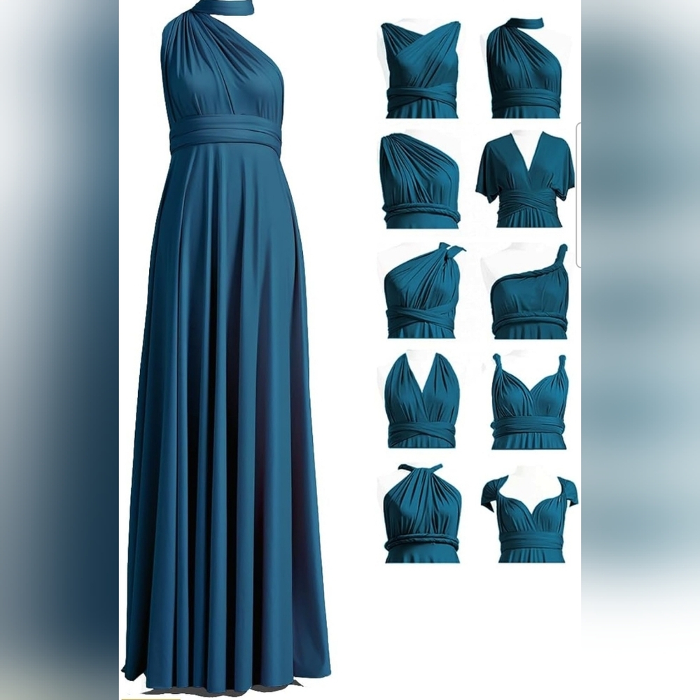 NWT 72Styles Teal blue convertible maxi dress. One Size.